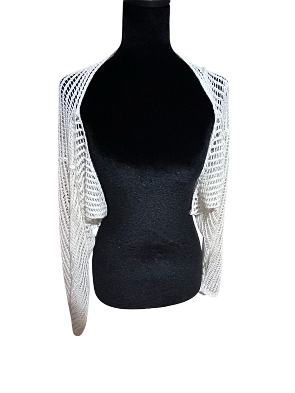 Open-Knit White Women’s Bolero Sweater